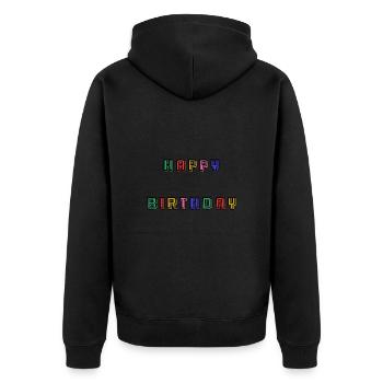 HAPPY BIRTHDAY - Veste à capuche bio Premium Unisexe - noir - Dos - Nico (187cm)