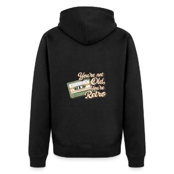 You're Not Old You're Retro Classic Cassette Tape - Unisex Premium Bio Zip Hoodie - Schwarz - Hinten - Nico (187cm)