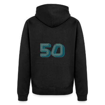 50. 50 ANS. 50e ANNIVERSAIRE. ANNIVERSAIRE 50 ANS. - Veste à capuche bio Premium Unisexe - noir - Dos - Nico (187cm)