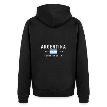 Argentina Est 1816 Vintage - Unisex Premium Organic Zip Hoodie - black - Back - Nico (187cm)