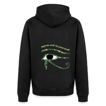 Oeil d’Horus E 226 - Veste à capuche bio Premium Unisexe - noir - Dos - Nico (187cm)