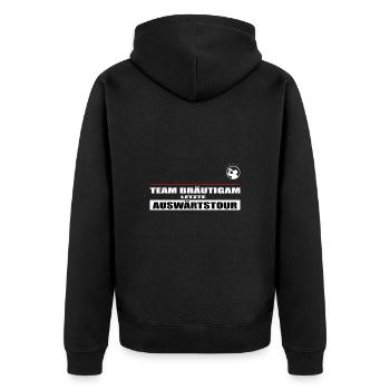 JGA - Unisex Premium Bio Zip Hoodie - Schwarz - Hinten - Nico (187cm)