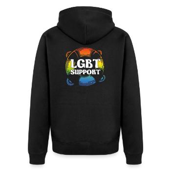 LGBT - Veste à capuche bio Premium Unisexe - noir - Dos - Nico (187cm)