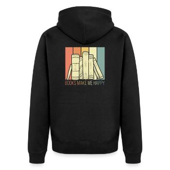 Les livres font le bonheur - Veste à capuche bio Premium Unisexe - noir - Dos - Nico (187cm)