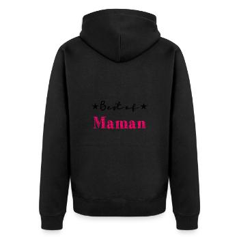 MAMAN,FÊTE DES MÈRES,BONNE FÊTE MAMAN,MERE - Veste à capuche bio Premium Unisexe - noir - Dos - Nico (187cm)