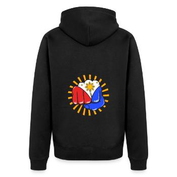Philippinisch Philippinen - Unisex Premium Bio Zip Hoodie - Schwarz - Hinten - Nico (187cm)