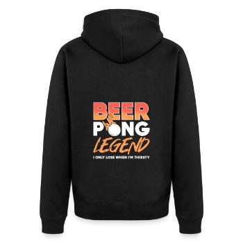 Beerpong Beer Pong Beer Pong Legend - Unisex Premium Organic Zip Hoodie - black - Back - Nico (187cm)