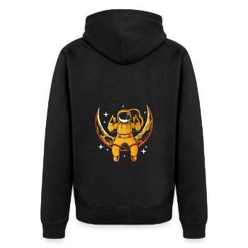 Solar System Universe - Unisex Premium Organic Zip Hoodie - black - Back - Nico (187cm)