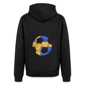 Schweden Schwedisch - Unisex Premium Bio Zip Hoodie - Schwarz - Hinten - Nico (187cm)