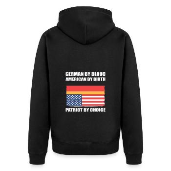 Américain Allemand - Veste à capuche bio Premium Unisexe - noir - Dos - Nico (187cm)