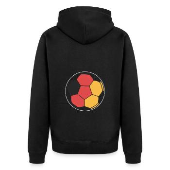 Deutschland Fußball - Unisex Premium Bio Zip Hoodie - Schwarz - Hinten - Nico (187cm)