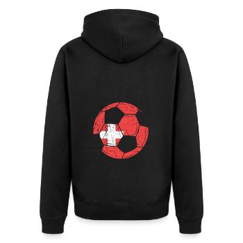 Schweiz Schweizer Schweizerdeutsch - Unisex Premium Bio Zip Hoodie - Schwarz - Hinten - Nico (187cm)