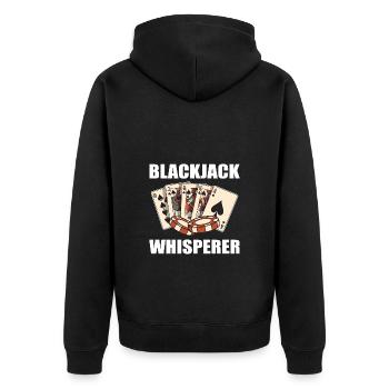 Blackjack Blackjack Casino Gambling - Unisex Premium Organic Zip Hoodie - black - Back - Nico (187cm)