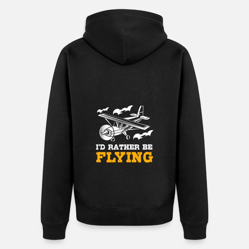 Pilot Flugzeug - Unisex Premium Bio Zip Hoodie - Schwarz