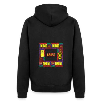 Sternzeichen Widder - Unisex Premium Bio Zip Hoodie - Schwarz - Hinten - Nico (187cm)