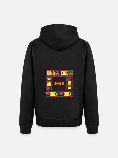 Sternzeichen Widder - Unisex Premium Bio Zip Hoodie - Schwarz