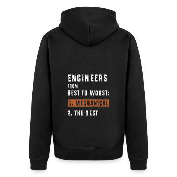 Mechanical Engineer - Unisex Premium Organic Zip Hoodie - black - Back - Nico (187cm)
