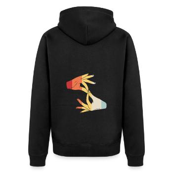 Langue des signes ASL sourd - Veste à capuche bio Premium Unisexe - noir - Dos - Nico (187cm)