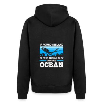 Dive - Unisex Premium Organic Zip Hoodie - black - Back - Nico (187cm)