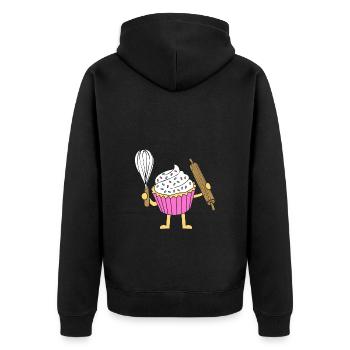 Gâteau Tartelette Décoration Gâteau - Veste à capuche bio Premium Unisexe - noir - Dos - Nico (187cm)