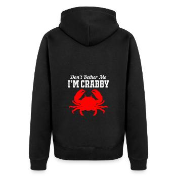 Crab - Unisex Premium Organic Zip Hoodie - black - Back - Nico (187cm)