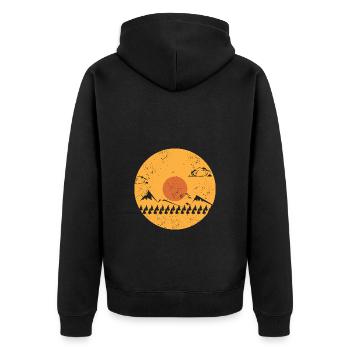 Vinyle - Veste à capuche bio Premium Unisexe - noir - Dos - Nico (187cm)