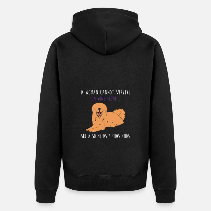 Chow Chow Chien - Veste à capuche bio Premium Unisexe - noir