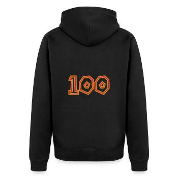 100. 100 ANS. 100e ANNIVERSAIRE. ANNIVERSAIRE 100 - Veste à capuche bio Premium Unisexe - noir - Dos - Nico (187cm)