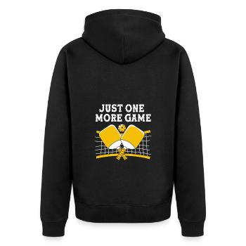 Pickleball Pickleball Pickleball - Unisex Premium Bio Zip Hoodie - Schwarz - Hinten - Nico (187cm)