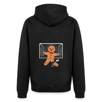 bonhomme en pain d’épice Coeur en pain d’épice Snacking en pain d’épice - Veste à capuche bio Premium Unisexe - noir - Dos - Nico (187cm)