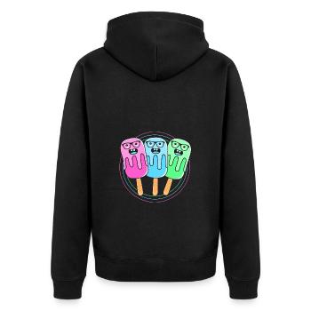 Pool Party - Unisex Premium Bio Zip Hoodie - Schwarz - Hinten - Nico (187cm)