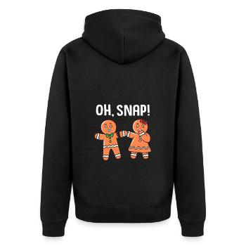 Gingerbread Man Gingerbread Heart Gingerbread Snacking - Unisex Premium Organic Zip Hoodie - black - Back - Nico (187cm)