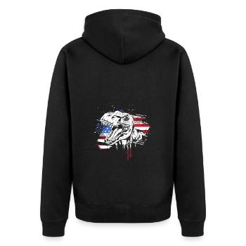 Vierter Juli Nationalfarben Nationalfeiertag USA - Unisex Premium Bio Zip Hoodie - Schwarz - Hinten - Nico (187cm)