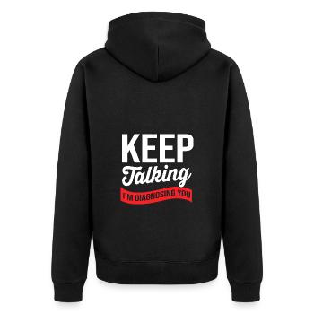 School psychologist - Unisex Premium Organic Zip Hoodie - black - Back - Nico (187cm)