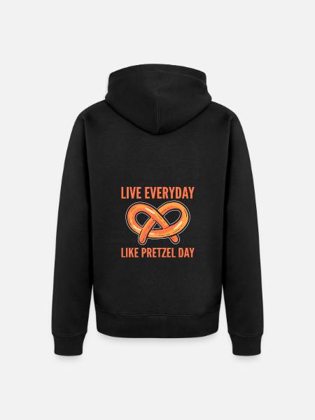 pretzel - Unisex Premium Organic Zip Hoodie - black