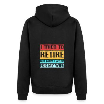 Retraité Retraité Retraité - Veste à capuche bio Premium Unisexe - noir - Dos - Nico (187cm)