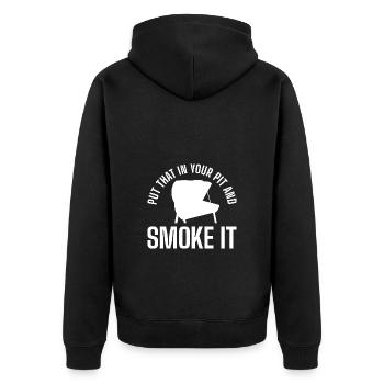 BBQ Grill King Grill Master Grill Tongs - Unisex Premium Organic Zip Hoodie - black - Back - Nico (187cm)