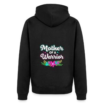 Schilddrüsenkrebs - Unisex Premium Bio Zip Hoodie - Schwarz - Hinten - Nico (187cm)