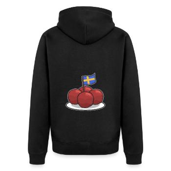 Schweden Schwedisch Fleischbällchen - Unisex Premium Bio Zip Hoodie - Schwarz - Hinten - Nico (187cm)