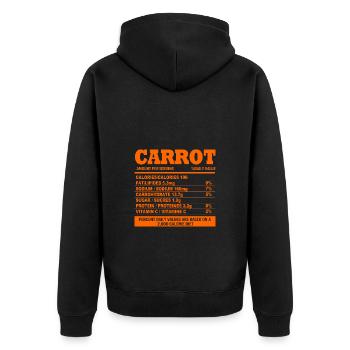 Karotte Gemüse - Unisex Premium Bio Zip Hoodie - Schwarz - Hinten - Nico (187cm)