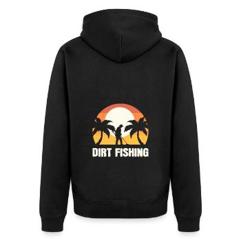 Metalldetektor - Unisex Premium Bio Zip Hoodie - Schwarz - Hinten - Nico (187cm)