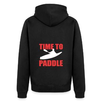 Kajak Kajakfahren Kanu Kanusport - Unisex Premium Bio Zip Hoodie - Schwarz - Hinten - Nico (187cm)