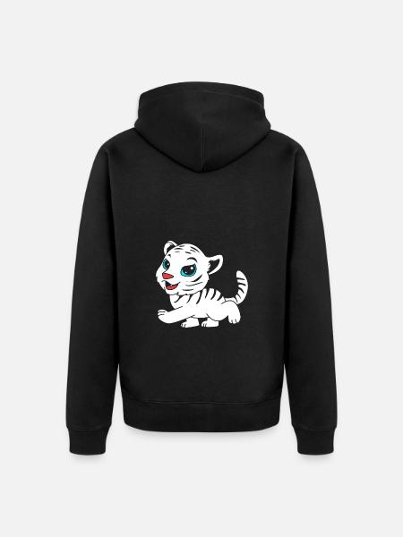White Tiger - Unisex Premium Organic Zip Hoodie - black