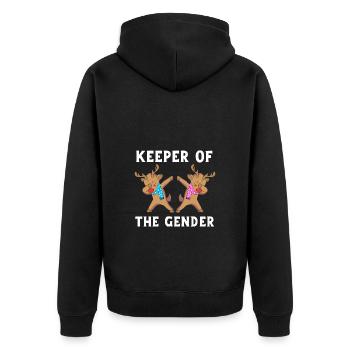 Christmas Gender Reveal Newborn Baby Sayings - Unisex Premium Organic Zip Hoodie - black - Back - Nico (187cm)