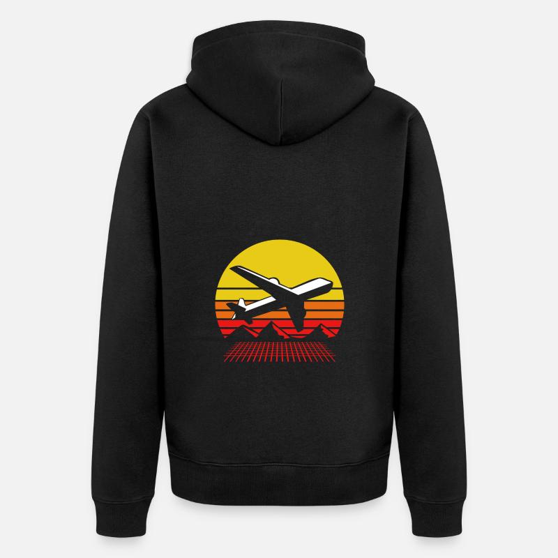 Pilot Flugzeug - Unisex Premium Bio Zip Hoodie - Schwarz