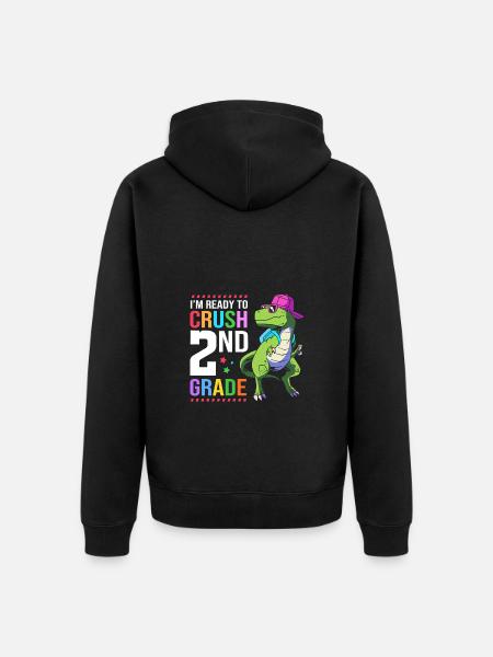 2nd Grade - Unisex Premium Organic Zip Hoodie - black