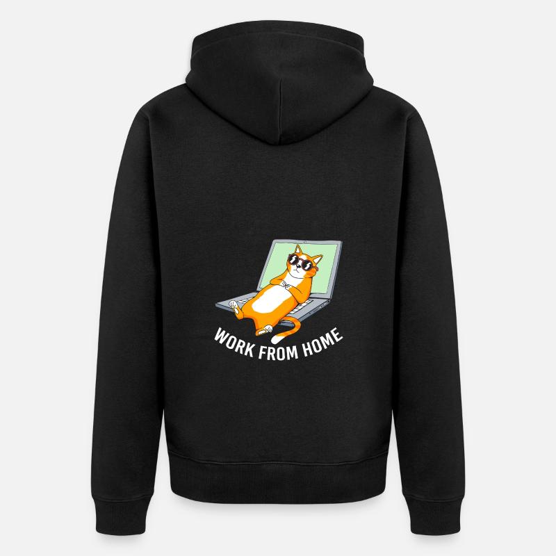 Remote Homeoffice - Unisex Premium Bio Zip Hoodie - Schwarz