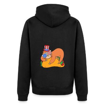 Faultier Faulheit Faulenzer Morgenmuffel Taco - Unisex Premium Bio Zip Hoodie - Schwarz - Hinten - Nico (187cm)