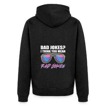 Dad Joke Vatertag Witzige Sprüche - Unisex Premium Bio Zip Hoodie - Schwarz - Hinten - Nico (187cm)