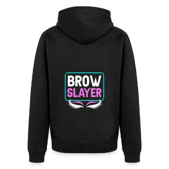 Beautician - Unisex Premium Organic Zip Hoodie - black - Back - Nico (187cm)